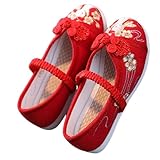 [OMISAA] 七五三 草履のかわりに履ける 靴 シューズ 7歳 3歳 うさぎの刺繍 草履 和柄の靴 キッズ 女の子 ひな祭り 七五三靴 こども 軽量 歩きやすい 柔らかい 和装 和服 チャイナ靴 スリッポン ぺたんこ 可愛い [並行輸入品]