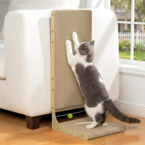 Conlun Rascador Gatos Carton L - Rascador Vertical Pared Esquina,65cm