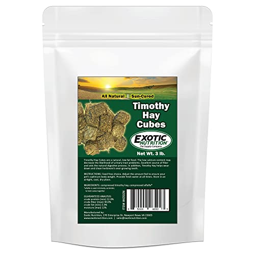 Timothy Hay Cubes 3 lb - 100% All Natural, High Fiber, Sun Cured Timothy Grass Food & Treat - Rabbits, Guinea Pigs, Chinchillas, Degus, Prairie Dogs, Tortoises, Hamsters, Gerbils, Rats & Small Pets - image 6