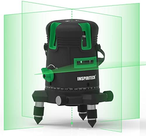 Self-Leveling Green Beam Laser Level Horizontal Vertical Cross Line Lazer Rechargeable Leveler Tool for Construction Ceiling Tile Picture Hanging Framing Wall Cabinet with 360 Degree Rotating Base