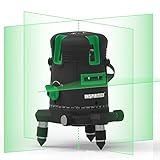 Self-Leveling Green Beam Laser Level Horizontal Vertical Cross Line Laser Rechargeable Leveler Tool for Construction Ceiling Tile Picture Hanging Framing Wall Cabinet with 360 Degree Rotating Base