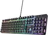 Trust GXT 871 Zora Teclado Mecánico Alemán QWERTZ Disposición con Iluminación RGB, Interruptores Huano Lineales, N-Key Rollover Anti-Ghosting, USB Programable Teclado Gaming para PC Portátil Trust GXT 871 Zora Teclado Mecánico Alemán QWERTZ Disposición con Iluminación RGB, Interruptores Huano Lineales, N-Key Rollover Anti-Ghosting, USB Programable Teclado Gaming para PC Portátil
