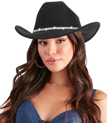 Chapeau de cowgirl avec strass idéal pour soirée disco et festival