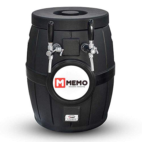 Chopeira Gelo Memo Barril Rotomoldado Preta - 2 Torneiras Italianas