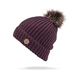 Kunstfell-Bommel. Volcom Damen Mütze Lula Kunstfell Pom Snow Beanie - Rot - Einheitsgröße