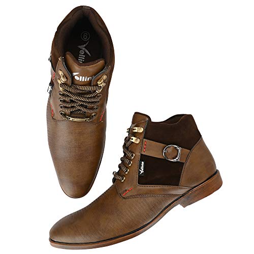 Image of Vellinto Mens Plyutherene Leather Sporty Casual with Strong Grip Boots Shoes for Man
