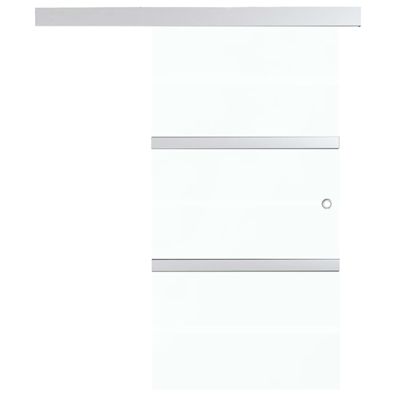 IKAYAA Puerta Corredera de Cristal con Guia Puerta Corredera, Puerta Corredera 90 x 205 cm, Puertas Interior Cristal para Sala de Estar Salón Habitación Plateado 1