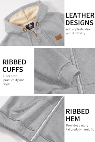 Men's Fleece Lined Zip Up Hoodies Heavyweight Sherpa Jackets (S-XXL) 5