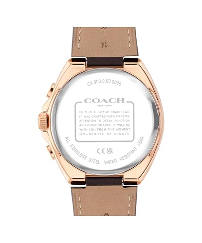 Image of COACH Men's Jackson Chronograph Watch, 45mm Case Size, Genuine Leather Strap, Premium Fashion, Everyday Wear - Gift for Him