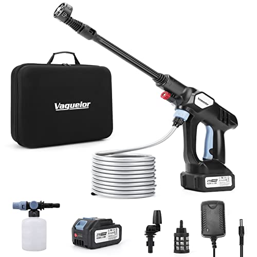 Vagueior Cordless Pressure Washer Gun, 950Psi Portable Power Cleaner,With 21V 4.0Ah Battery And Charging Kit, 6-In-1 Nozzle, Suitable For Outdoor Cleaning And Watering. (Black) #TOP26