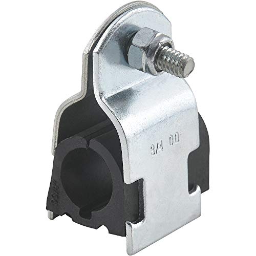 Global Industrial Tubing Strut Cushion Clamp, Electro-Galvanized Steel w/Polypropylene Cushion, Lot of 5