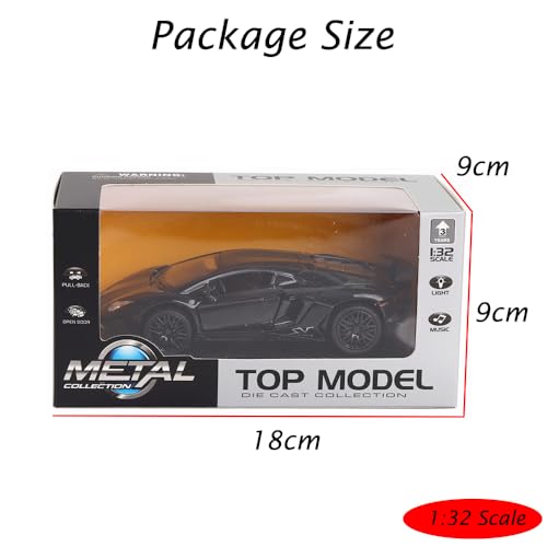 Modelo de carro coleccionable Aventador negro 1:32 miniatura 6