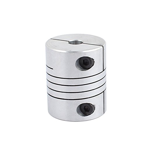 Aexit 6mmx6.35mm Aluminum Electrical equipment Alloy Spline Shaft Flexible Helical Coupling 25mm Diameter 30mm Length