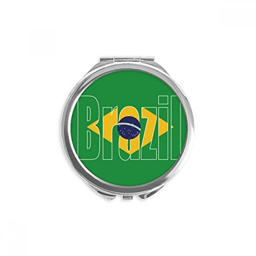 Miroir de maquillage de poche Brésil pour retouches en voyage