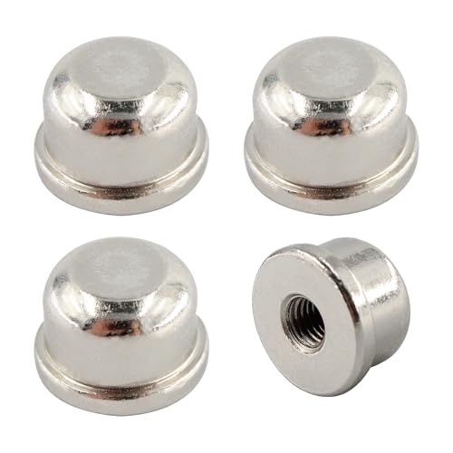 Image of 4PCS Solid Lamp Finials Caps Tapped, Knob On Top of The Harp Lampshade Stand, Harp Lamp Finial Knob, 1 /2 inch Tall, Silver