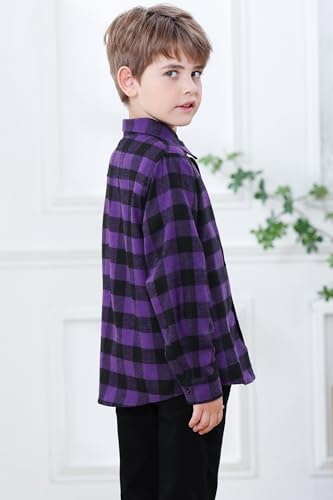 Image of Betusline Boy and Men Button Down Plaid Shirt