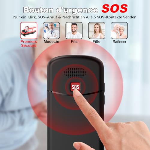 4G Téléphone Portable Senior Débloqué avec Grandes Touches | 1.8" LCD Écran | Haut Volume | Telephone pour Personne Agées avec Bouton SOS | Radio FM| Lampe Torche | Station de Charge | Fente Nano SIM – vue 5
