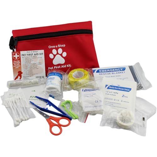One Step Pet Travel First Aid Kit, Includes 28 Premium Items, Tick Remover, Syringe, Bandages, Wipes, Travel Sized First Aid For Dogs, Cats and all Other Pets - Image 3