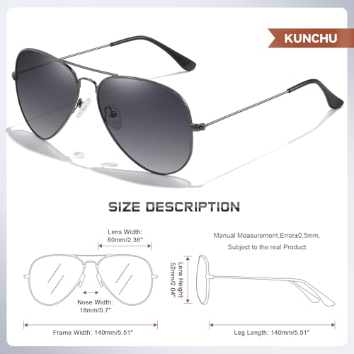Image of Classic Aviator Sunglasses for Men Womens Polarized UV Protection Driving Sunglasses