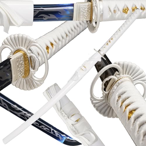 Kamaiwo-1045/1060 Handmade Hand Forged Authentic,Japanese Katana Samurai Swords are a Unique Gift for Men - Full Tang High Carbon Steel Makes a Memorable for Martial Arts Collectors,Blue