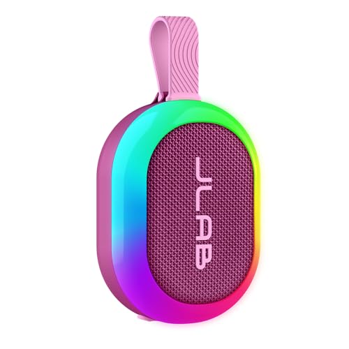 JLab, Pop Party, Portable Bluetooth Speaker, Waterproof, RGB Lighting, LabSync, Mulberry