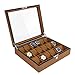 Produktbild Aufbewahrung Uhrenbox Haushalt Uhranzeigenbehälter Kasten Bewegliche Uhr Sammelbox Holz Schmuck Aufbewahrungsbox (Color : Brown, Size : 37.5 * 9.5 * 33cm)