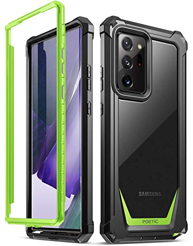 Coque Galaxy Note 20 Ultra Poetic Guardian antichoc et transparente verte