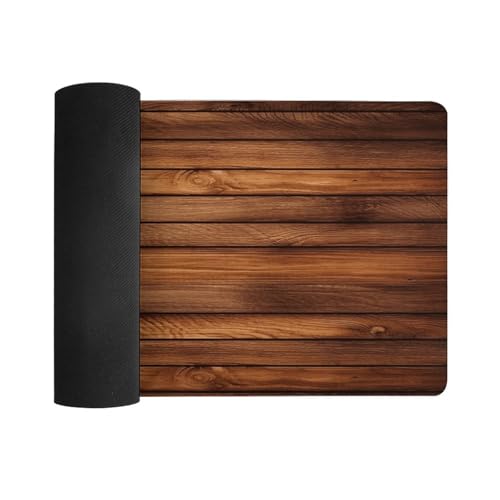 Mouse Pad grande de escritorio de goma estilo madera miniatura 3