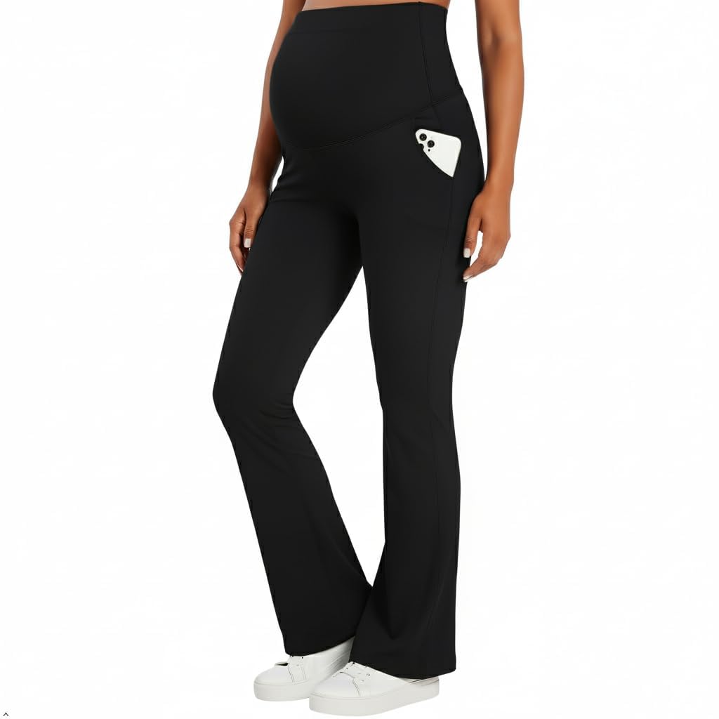 Sunzel Fleece-gefütterte Schwangerschafts-Leggings für Damen, Yogahose mit Taschen für den Winter