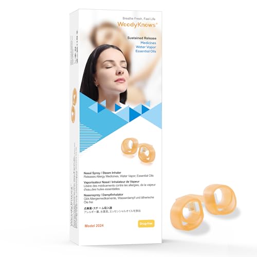 WoodyKnows Nasal Spray/Steam Inhaler, New Model │ Generic Nose Spray Device for Gentle, Comfortable, Long-Term Diffusion │ Portable Essential Oil Diffuser (S 3Pack)