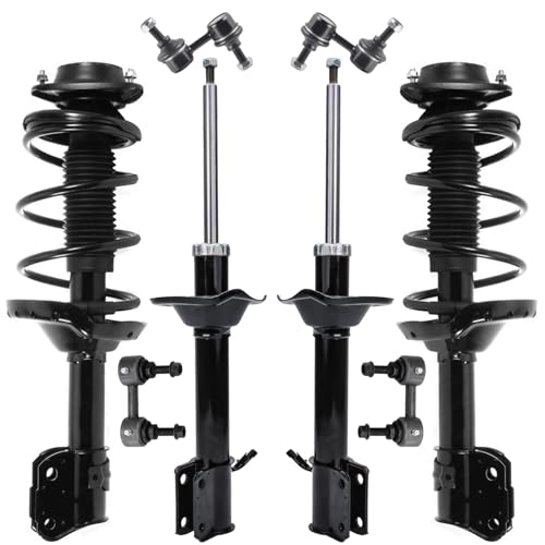 Detroit Axle - 8pc Struts Suspension Kit for 2004 2005 Subaru Forester, 2 Front Struts with Coil Springs 2 Rear Shock Absorbers 4 Front Rear Sway Bars Replacement
