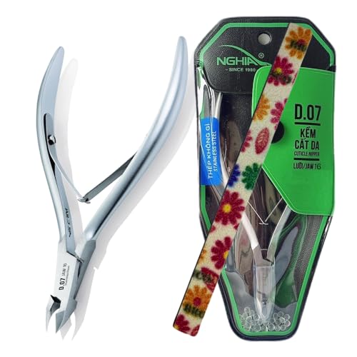 Nghia Professional Stainless Steel Cuticle Nipper C-07 ( D-07) Jaw 16 Osimihome Cuticle Cutter Trimmer Manicure Tools with Double Springââ‚¬â€œ Perfect Nail Care Tool at Home Spa Saloon