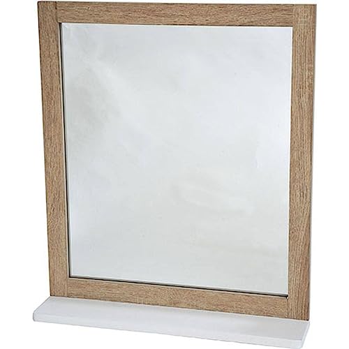 TENDANCE - Miroir MDF avec Etagère - Stockholm - Salle de Bain - Meubles Salle de Bain