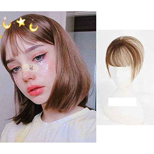 3D Clip in Bangs 100% Human Hair Topper Cover for Women Natural Looking