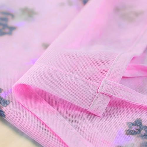 Image of Mosquito Net for King Size Bed - Foldable Square Mosquito Net Double Bed | Mosquito Net for Queen Size Bed | Floral Printed with Base Cloth Mosquitoes Net Sukun Wali Neend (6.5 x 6.5ft, Pink)