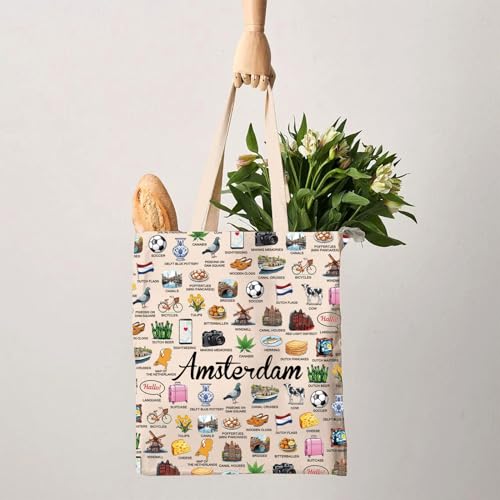 G2TUP Netherlands Lover Gift Netherlands Travel Tote Bag Dutch Culture Handbag Holland Tourism Gift Dutch Lover Gift2