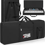 OUUTMEE Bolsa para teclado de 61 teclas, dos modos de transporte, 103 x 40 x 13 cm, bolsa para piano de tela Oxford impermeable 600D, color negro