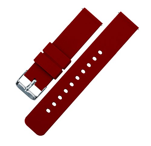 Barton Watch Bands 22Mm Crimson Red Soft Silicone Quick Release Straps #TOP1