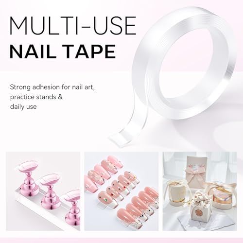 Image of Makartt Nail Stand: Press On Nails Stand Display Practice Art Magnetic Fake Nail Holder for Painting Nails Stand for False Nail Designs with Double-sided Tape for Home DIY Beginner Salon Supplies