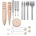 Produktbild DIY Leder Handwerk Tool Kit-4mm Locher 1/2/4/6 Zinke Schnürung Stitching Punch, Edge Skiving Beveler, Edge Slicker Burnisher, Wolle Daubers