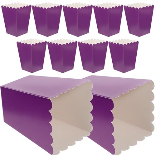 SHINEOFI Recipientes para Palomitas de Maíz en Papel Morado, 50 Cajas Plegables para Snacks, Ideales para Bodas y Eventos Sociales