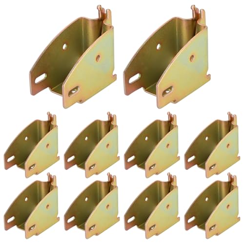 AMGSH 10 Pack E-Track Wood Beam End Socket Brackets Accessories, Fit 2x4 & 2x6 Lumber, Heavy-Duty Zinc-Coated Steel, Ideal for Enclosed Trailers, Cargo Securement, and Etrack Load Lock System