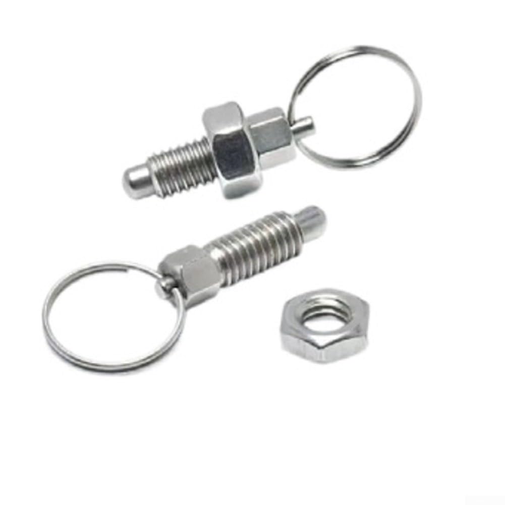 Spring Plunger with Pull for Ring, Short Retractable Indexing Plunger for Industrial Use, 304 Stainless Steel Manual Fastener M6 M8 M10 for M12(M8)