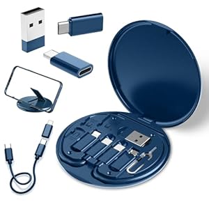 Povdite USB C to USB Adapter, USB-C Adapter Kit Contains Multiple OTG Adapters for Type C Male, USB A to C Male Cable, Micro USB to Type C, Equipped with SIM Extractor and Phone Stand