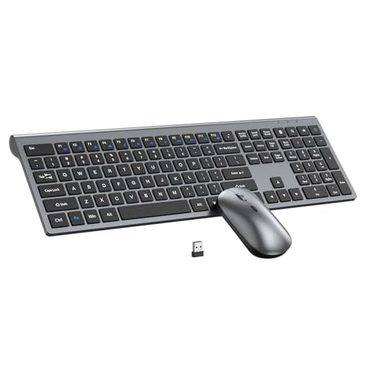 Wireless Keyboard and Mouse Combo, Full Size Keyboard and Mouse, Long Battery Life, Optical Mouse, 2.4G Lag-Free Cordless Mice Keyboard Set Ultra Slim Design for Computer, Laptop, PC, Mac, Windows