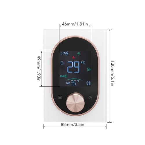 Thermostat de chauffage électrique programmable avec écran tactile couleur intelligent - 2