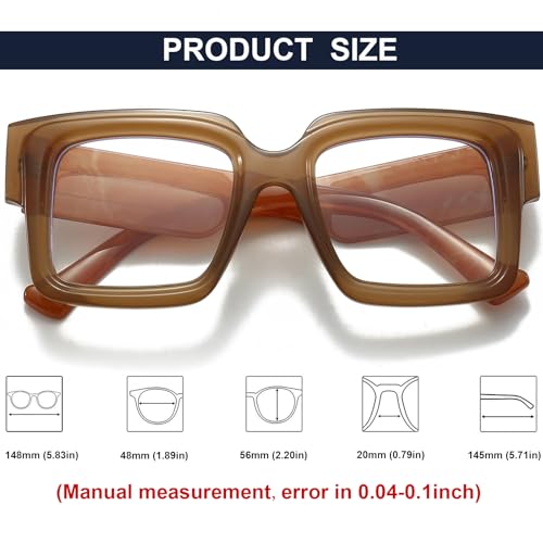 Image of Mirkcittle Eyeglasses Oversized Blue Light Glasses for Women Men Square Fashion Thick Glasses Non-Prescription Black Glasses