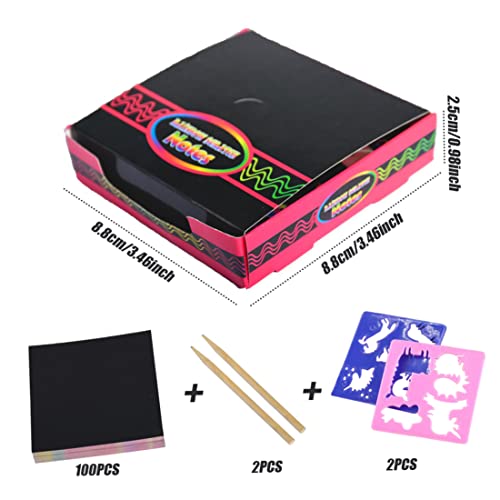 Havamoasa Rainbow Scratch Note Card Rainbow Scratch Cards Kid Mini Scratch Art Pad With 100Sheets Scratch Paper Diy Party Supply For Kid Gift With Mould #TOP5