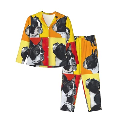 Pyjama carlin femme contre le froid nocturne : ensemble manches longues coton