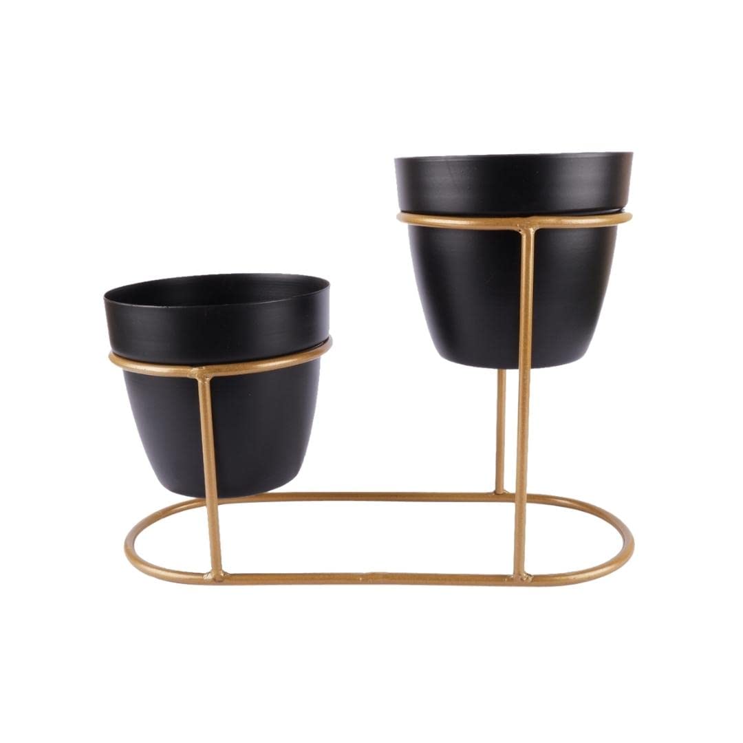 Kraft Seeds 10CLUB Dual Stand with Planters (Black) | Planter for Home Decor | Stylish Stand with Planters | Decorative Stand for Indoor Plants (B0BDDWRSX1) Amazon Price History, Amazon Price Tracker
